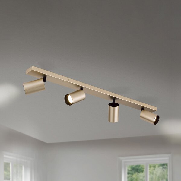 ORION Spotlight Sean, 4 lumini, auriu, metal, montat pivotant, reglabil, Auriu / Alamă, Camera de zi / sufragerie, Metal, Modern