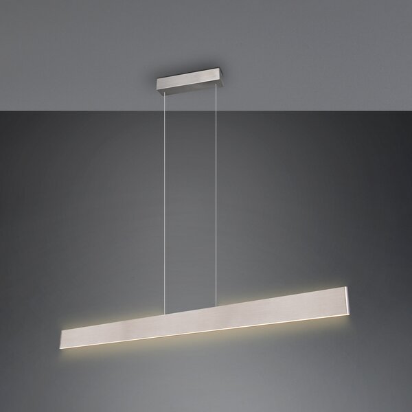 Trio Lighting Galway lampă suspendată cu LED, nichel mat, sus/jos, CCT, metal, reglabil, Metalic, Camera de zi / sufragerie, Metal, Modern