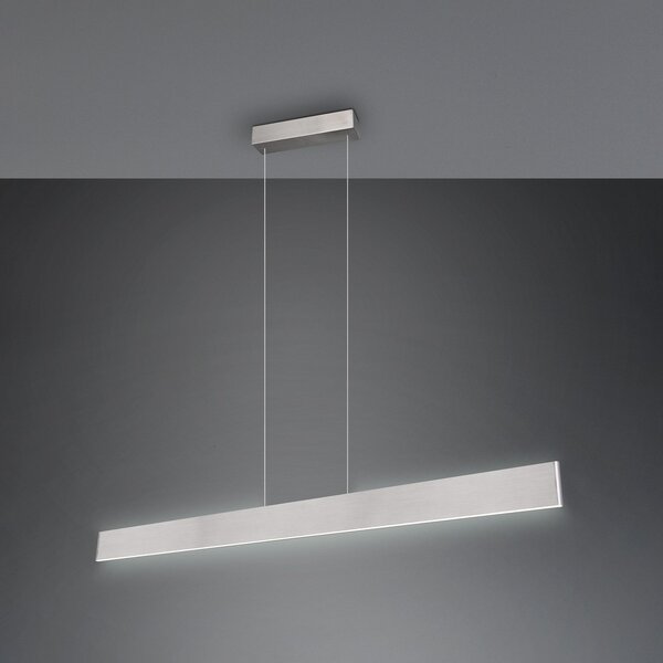 Trio Lighting Galway lampă suspendată cu LED, nichel mat, sus/jos, CCT, metal, reglabil, Metalic, Camera de zi / sufragerie, Metal, Modern