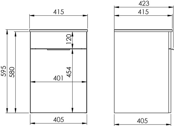 Elita Qubo Plus lavoar cu dulap 41.5 cm alb RE020400148060