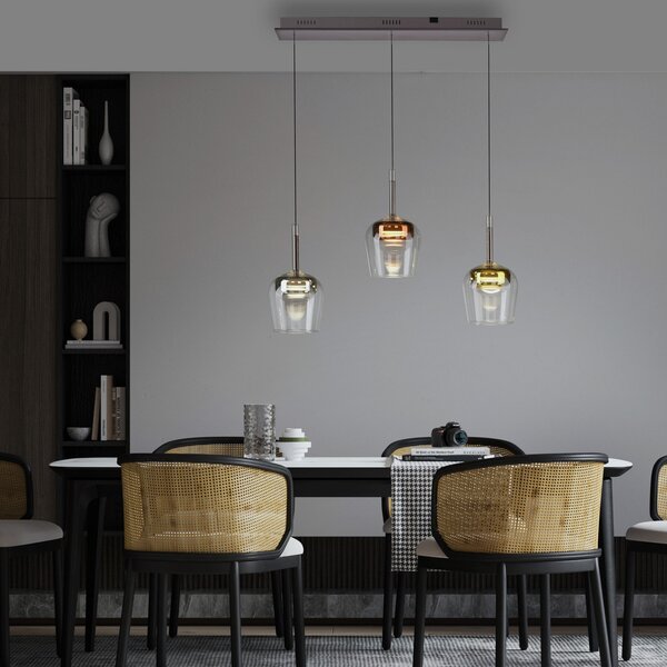 Q-Smart-Home Paul Neuhaus Lampă suspendată Q-Kon multicoloră cu 3 becuri, reglabil, Multicolor, Camera de zi / sufragerie, Metal, Modern