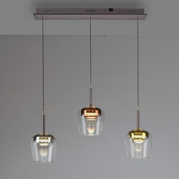 Q-Smart-Home Paul Neuhaus Lampă suspendată Q-Kon multicoloră cu 3 becuri, reglabil, Multicolor, Camera de zi / sufragerie, Metal, Modern
