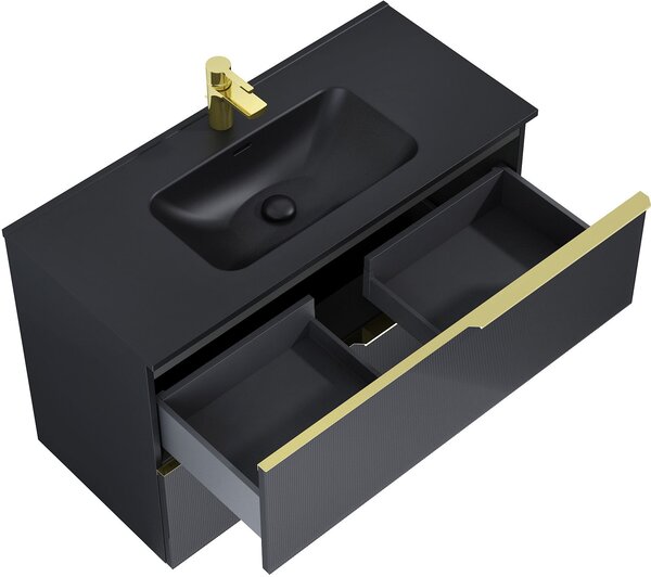 Elita Soho dulap 100x45.3x63.5 cm sub chiuveta pe perete negru RE011004047160