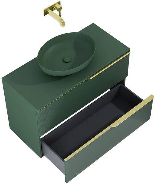Elita Soho dulap 100x45.3x63.5 cm sub chiuveta pe perete verde RE011004047010
