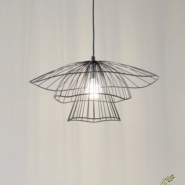 Opviq Lampă suspendată Tel 6504, negru, fier, Ø 50 cm, reglabil, Negru, Camera de zi / sufragerie, Metal, Modern