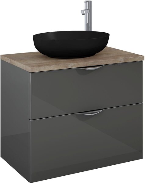 Elita Rika lavoar 53x39.5 cm ovale de blat negru mat RE040520087160