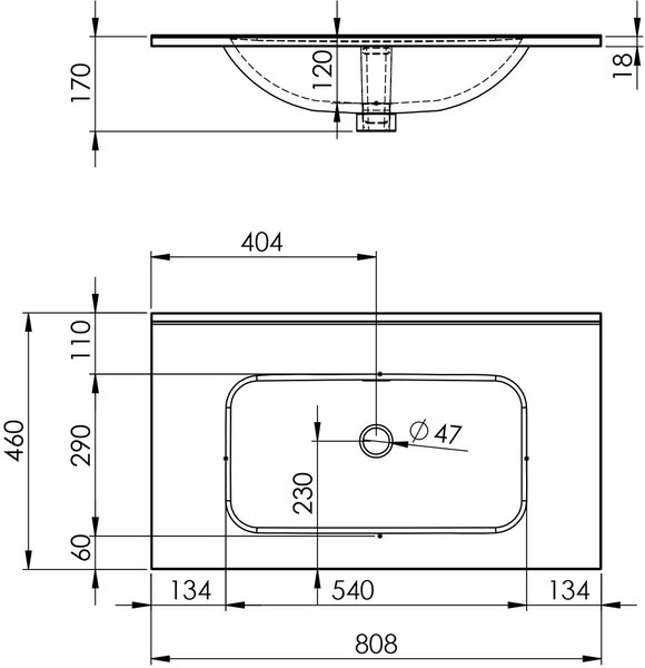 Elita Skappa lavoar 80.8x46 cm dreptunghiular mobilier alb luciu RE040800068060