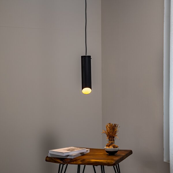 Opviq Lampă suspendată Sivani MR-976, negru, metal, Ø 8 cm, reglabil, Negru, Camera de zi / sufragerie, Metal, Modern