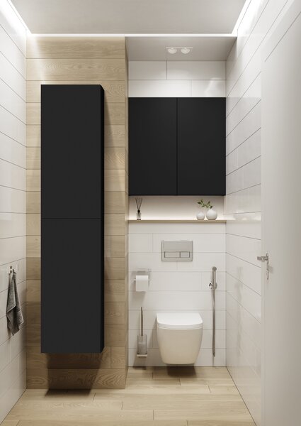 Elita For All dulap 50x12.6x80 cm laterala pe perete negru RE140500067160
