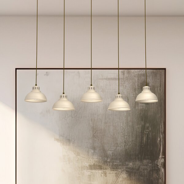 Luminex Suspensie Sven, 5 lumini, bej, oțel, reglabil, Bej, Camera de zi / sufragerie, Metal, Design industrial