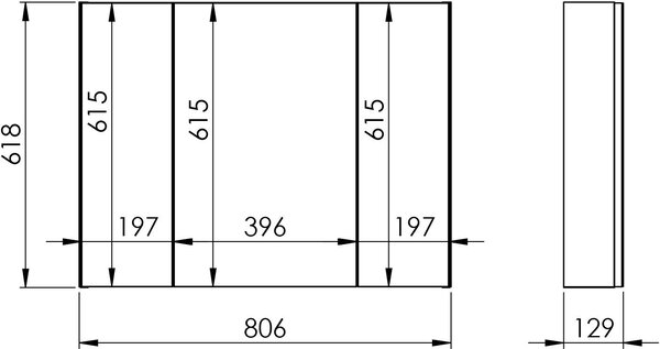 Elita Basic dulap 80.6x12.9x61.8 cm laterala pe perete RE061080030000