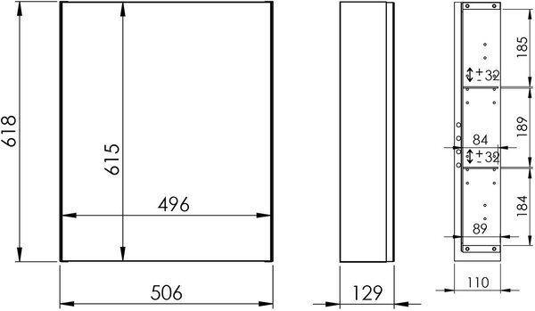 Elita Basic dulap 50x12.9x61.8 cm laterala pe perete RE060500030000