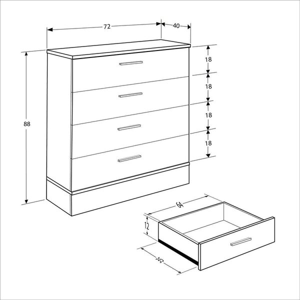 Comodă Seraphina 1 (stejar + alb) . 1109357