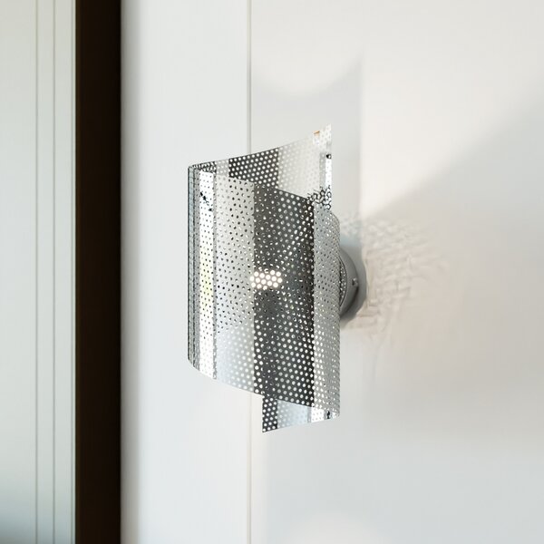 EMIBIG LIGHTING Aplică de perete Spiral, crom, metal, G9, 29 cm înălțime, reglabil, Gri, Camera de zi / sufragerie, Metal, Modern
