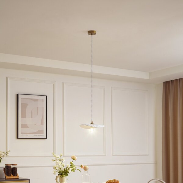 Lustră Pendul Lindby, Annira, reglabil, Alb, Camera de zi, Ceramică, Modern