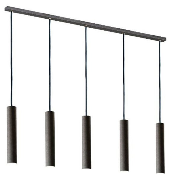 Argon Lampă suspendată Brenta, antracit, oțel lungime 110 cm 5-lumini, reglabil, Negru, Camera de zi / sufragerie, Metal, Modern