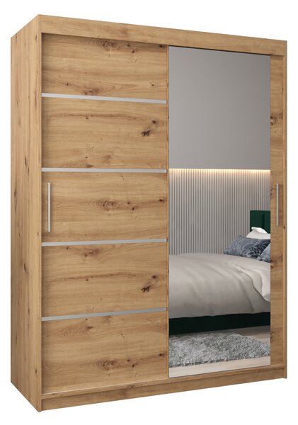 Dulap de haine 180 cm cu oglindă Verika 2 180 (stejar artisan). 1064211