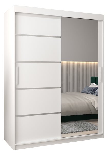 Dulap de haine 180 cm cu oglindă Verika 2 180 (alb). 1064214