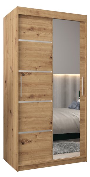 Dulap de haine 120 cm cu oglindă Verika 2 120 (stejar artisan). 1063768