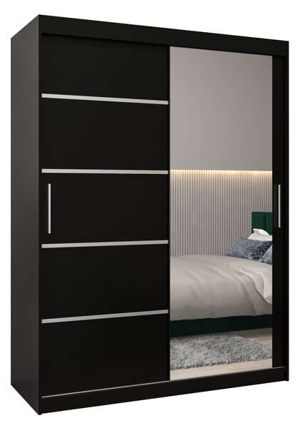 Dulap de haine 180 cm cu oglindă Verika 2 180 (negru). 1064217