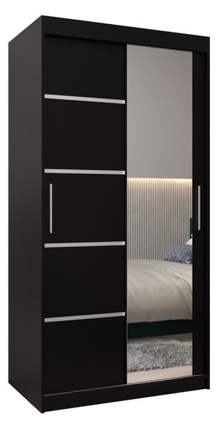 Dulap de haine 100 cm cu oglindă Verika 2 100 (negru). 1063762