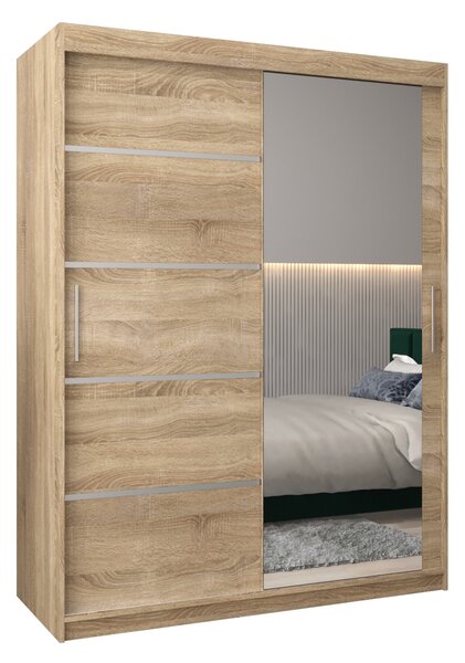 Dulap de haine 150 cm cu oglindă Verika 2 150 (stejar sonoma). 1064208