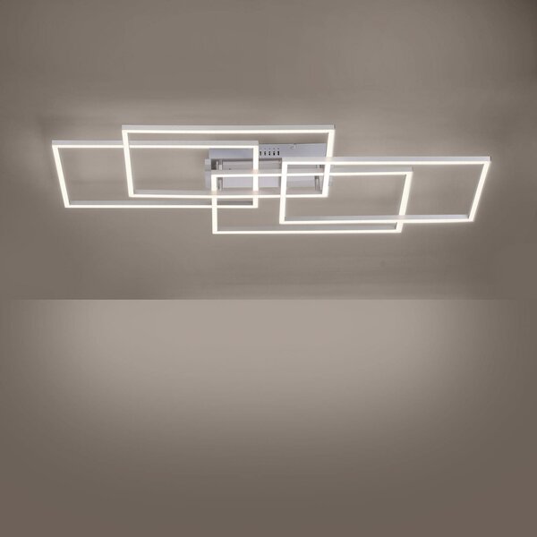 JUST LIGHT. GmbH Plafonieră LED Iven, dimabil, oțel, 95x51,5cm, reglabil, Metalic, dormitor, Metal, Modern
