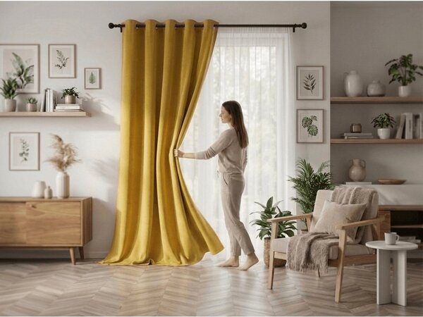2x draperie galbena OXFORD 140x250 cm