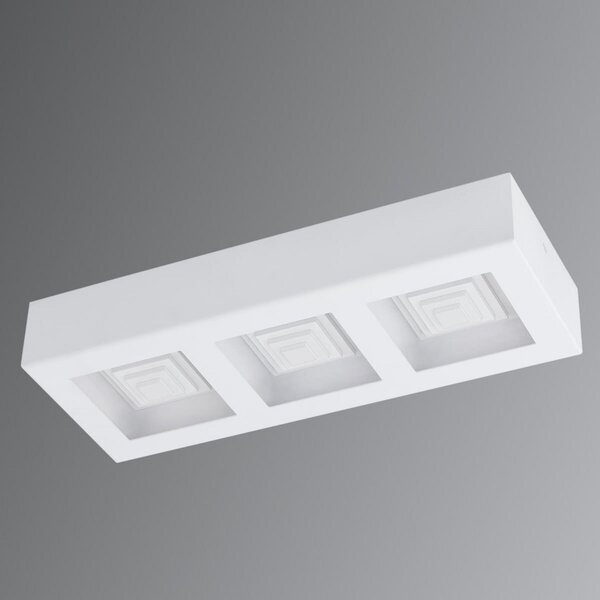 EGLO Ferreros - plafonieră LED, trei surse, în alb, Alb, Camera de zi / sufragerie, Metal, Modern