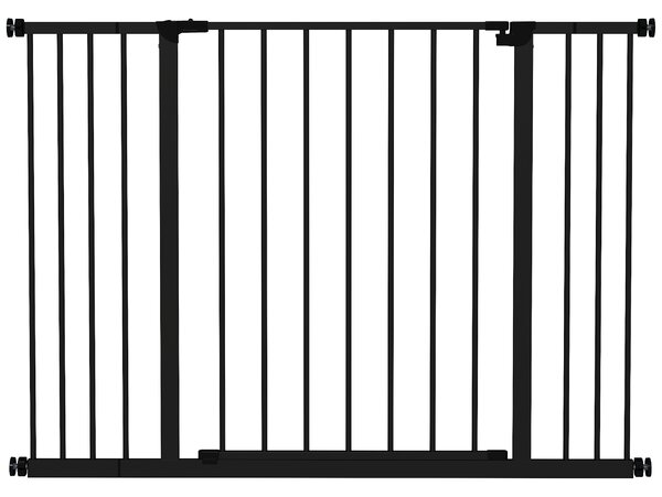 PawHut Poartă pentru Câine Extensibilă cu Deschidere Amplă, Poartă de Siguranță din Oțel și Plastic, 76-107x76 cm, Negru | Aosom Romania