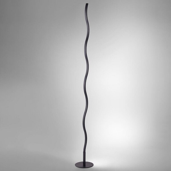 JUST LIGHT. GmbH Wave lampadar LED 3.000K 120cm negru, Negru, Camera de zi / sufragerie, Metal, Modern