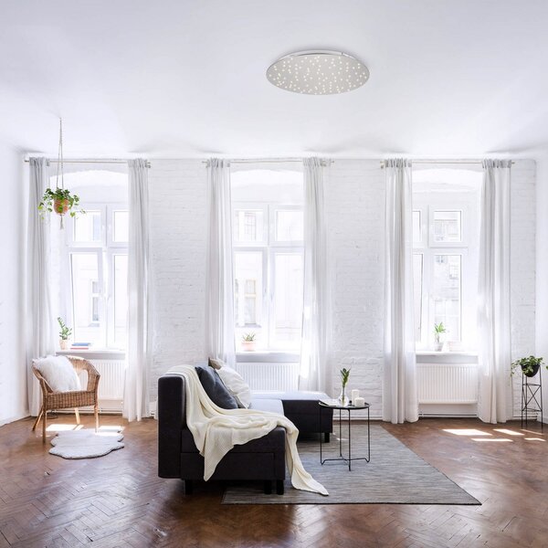 JUST LIGHT. GmbH Sparkle plafonieră LED CCT dim oțel Ø 48cm, reglabil, Metalic, dormitor, Metal, Modern