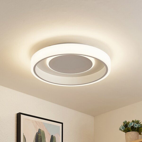 Lindby plafonieră LED Wikani, alb, RGB, CCT, dimabil, reglabil, Alb, Camera de zi / sufragerie, Metal, Modern