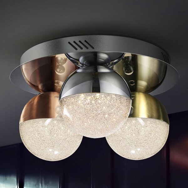 Schuller Valencia Plafonieră LED Sphere, multicolor, 3 becuri, reglabil, Metalic, Camera de zi / sufragerie, Metal, Modern, glob