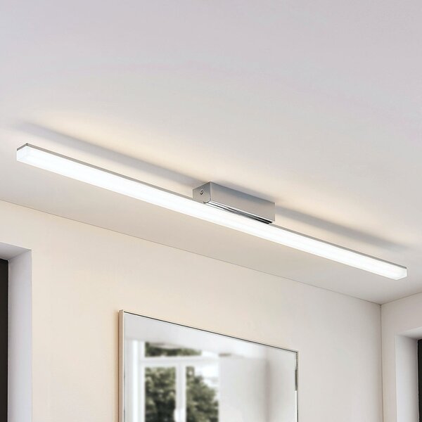 Lindby plafonieră LED pentru baie Levke, 116 cm, dimabil, IP44, reglabil, Alb, Baie, Plastic, Modern