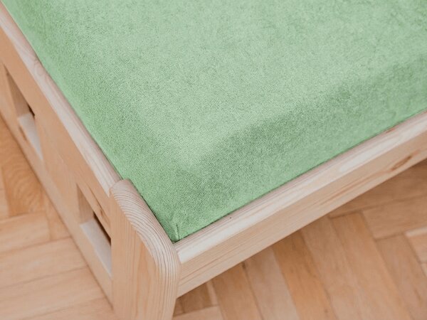 Cearsaf Frotir pentru patut copii cu elastic verde 60x120 cm