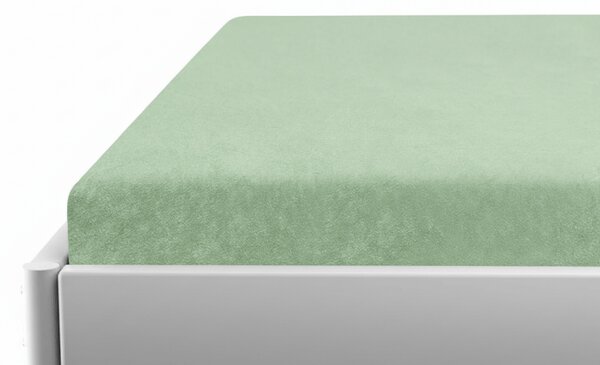 Cearsaf Frotir pentru patut copii cu elastic verde 60x120 cm