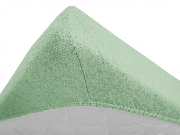Cearsaf Frotir pentru patut copii cu elastic verde 60x120 cm