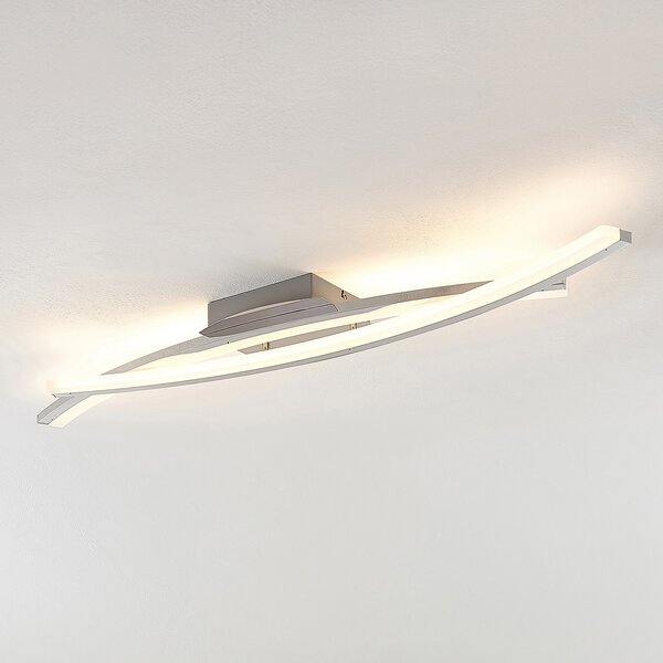 Lindby Elarit plafonieră LED, cromată, reglabil, Metalic, Camera de zi / sufragerie, Metal, Modern