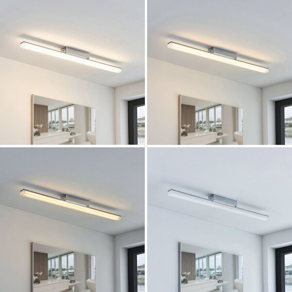 Lindby plafonieră LED pentru baie Levke, 75 cm, dimabil, IP44, reglabil, Metalic, Baie, Plastic, Modern