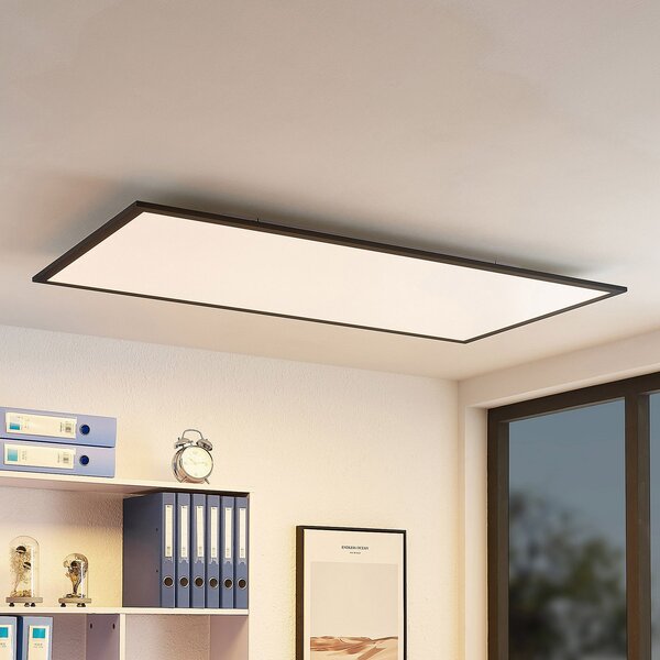 Lindby Panou LED Nelios, 120 x 60 cm, 4000K, negru, metal, Negru, Bucătărie, Plastic, Modern