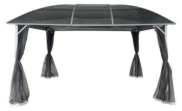 Foișor de metal Dominican 3x4 cu plasă de țânțari Garden Point antracit