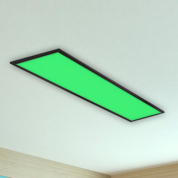 Briloner Panou LED color, dimabil, RGB, CCT, 100x25cm, reglabil, Negru, Camera de zi / sufragerie, Plastic, Modern