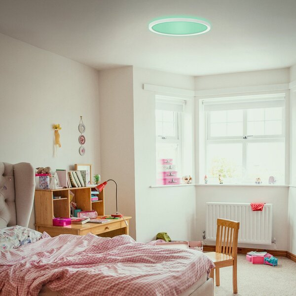 Briloner Panou LED Slim efect RGBW Ø29,3cm alb, reglabil, Alb, Camera de zi / sufragerie, Plastic, Modern