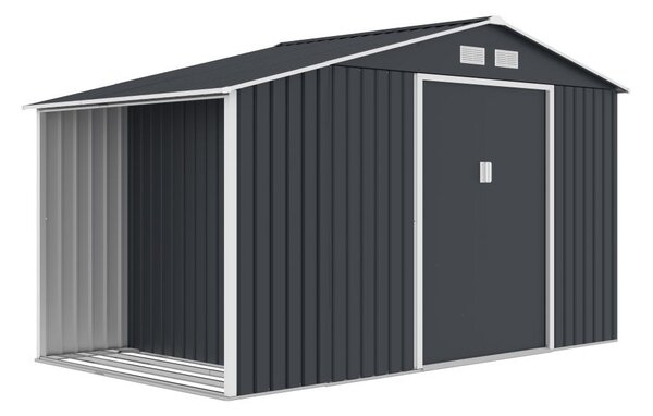 Casa de scule din metal Skagen cu magazie de lemne 3,4 x 1,9 m Magazin Boss antracit