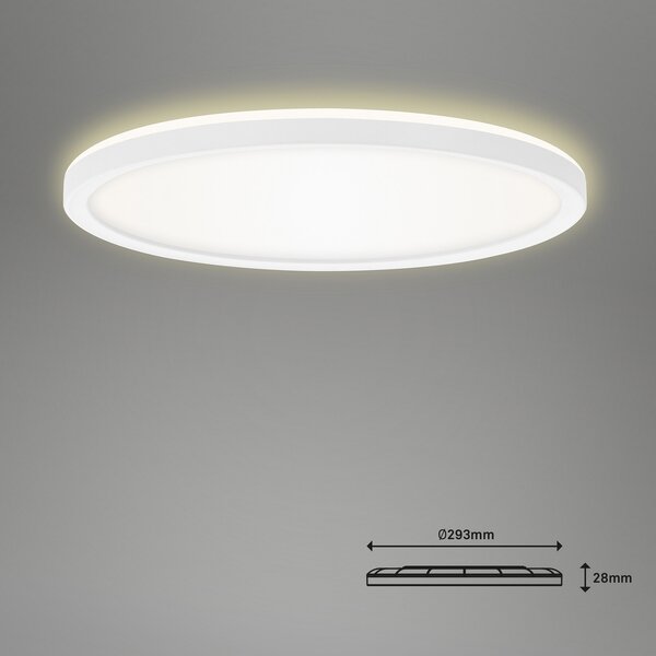 Briloner Panou LED Slim efect RGBW Ø29,3cm alb, reglabil, Alb, Camera de zi / sufragerie, Plastic, Modern