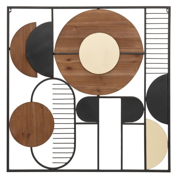 Decoratiune de perete metalica Aenor, geometrica, 70 x 70 cm