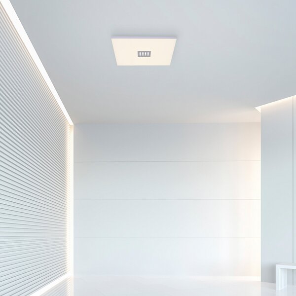 PURE Plafonieră LED Neo, 45 cm, aluminiu, CCT, telecomandă, reglabil, Alb, Camera de zi / sufragerie, Metal, Modern