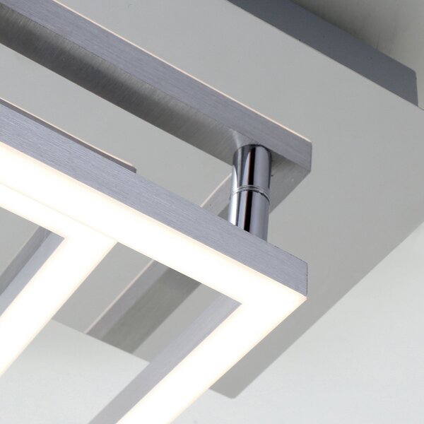 Briloner Plafonieră cu LED ramă, 3.000 K, cromat, Metalic, Camera de zi / sufragerie, Metal, Modern