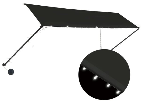 Copertină retractabilă cu LED, antracit, 400 x 150 cm